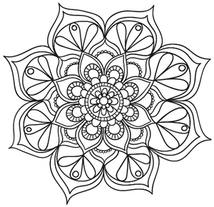 Desenho de mandala para colorir adulto