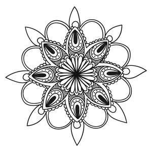 Mandala Floral #25 - Colorir - Haja Paciência