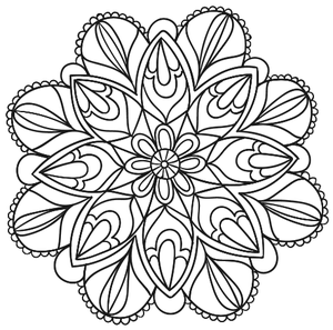 Mandala Floral #25 - Colorir - Haja Paciência