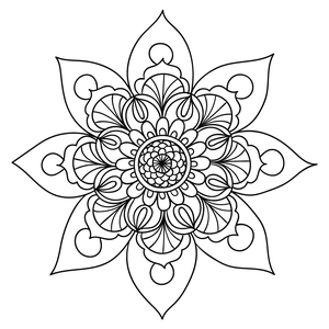 Mandala Floral #25 - Colorir - Haja Paciência