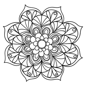 Mandala Floral #25 - Colorir - Haja Paciência