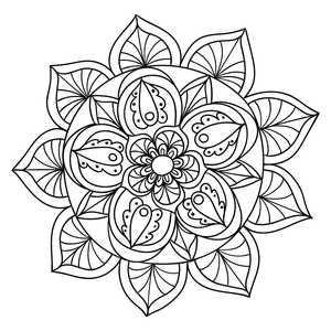 Mandala Floral #25 - Colorir - Haja Paciência