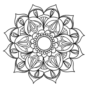 Mandala Floral #25 - Colorir - Haja Paciência