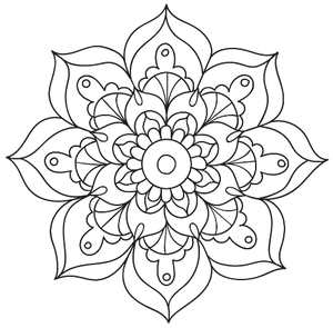 Desenho de Mandala meditação para colorir , imprimir o baixar. Pinta  on-line com um jogo de colorir desenhos de Ma…